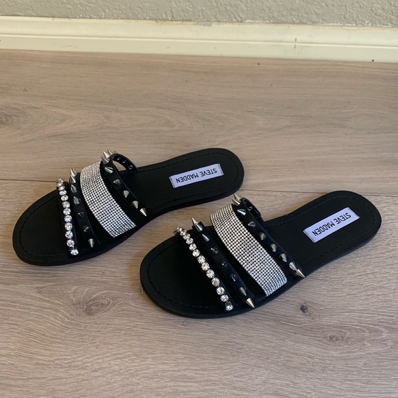 Steve Madden Rinestone & Studded Flats - Picture 2 of 3